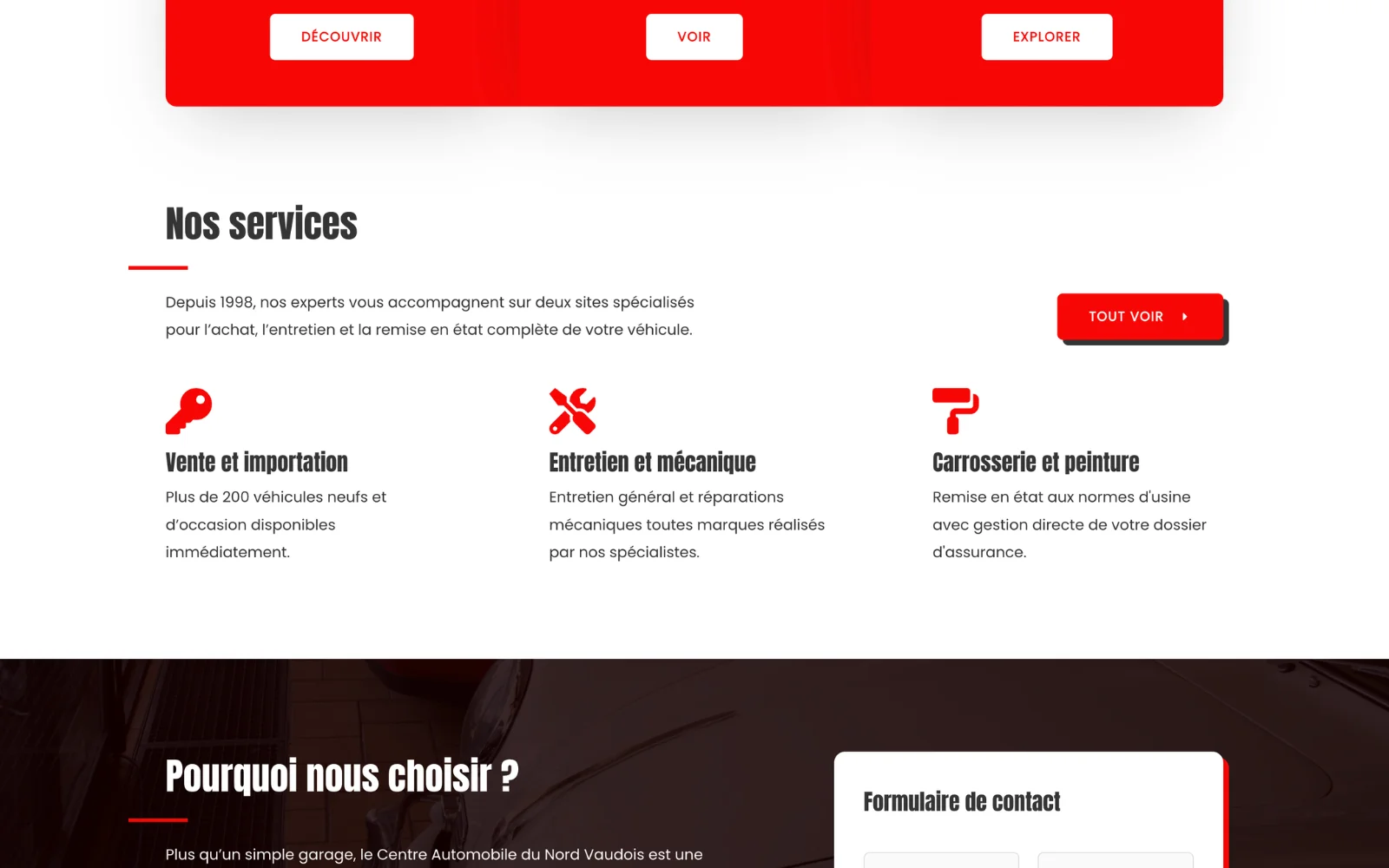 The “Our services” section of the home page, in Anton and Poppins
