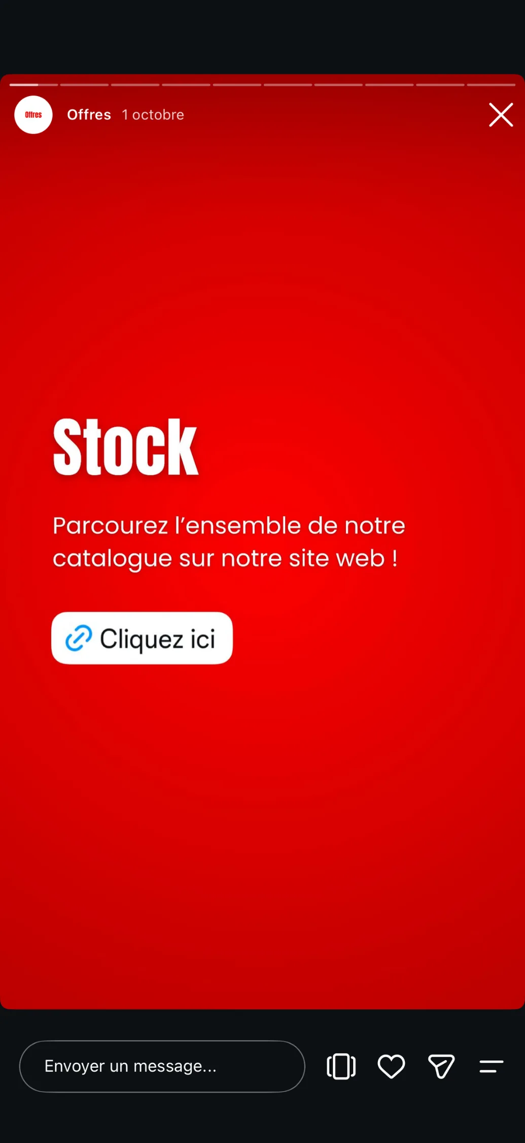 “Stock” story with a link to the website catalogue