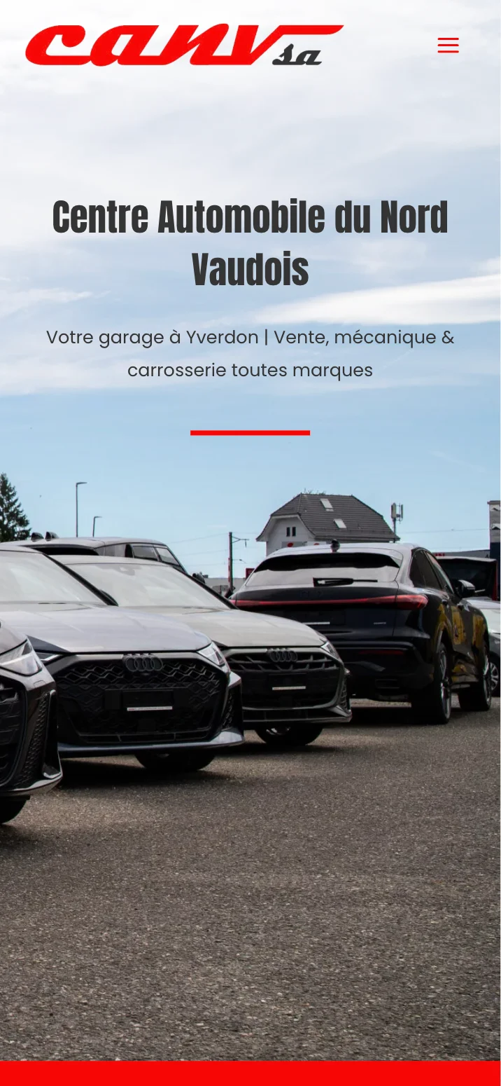 The canv.net home page on mobile
