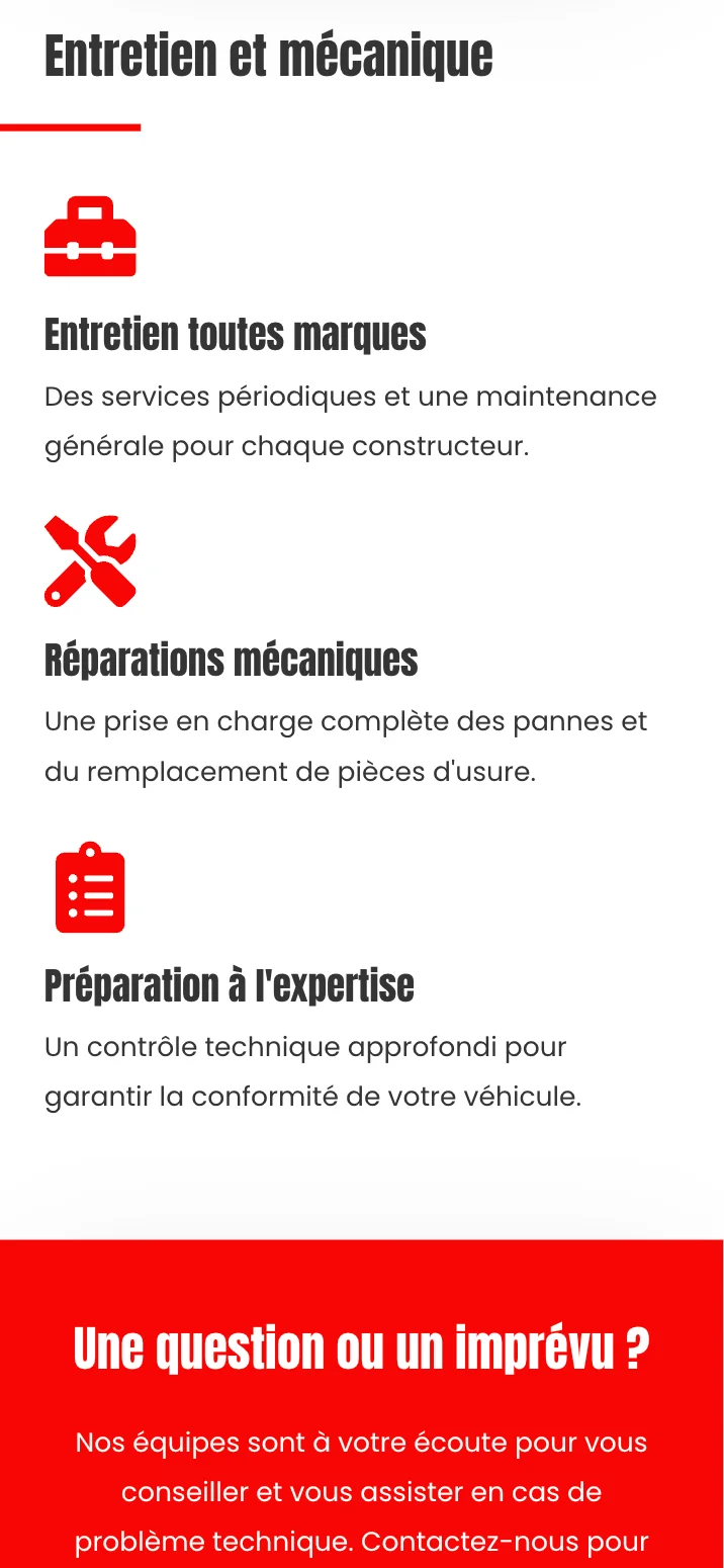 Servicing and mechanics services on mobile