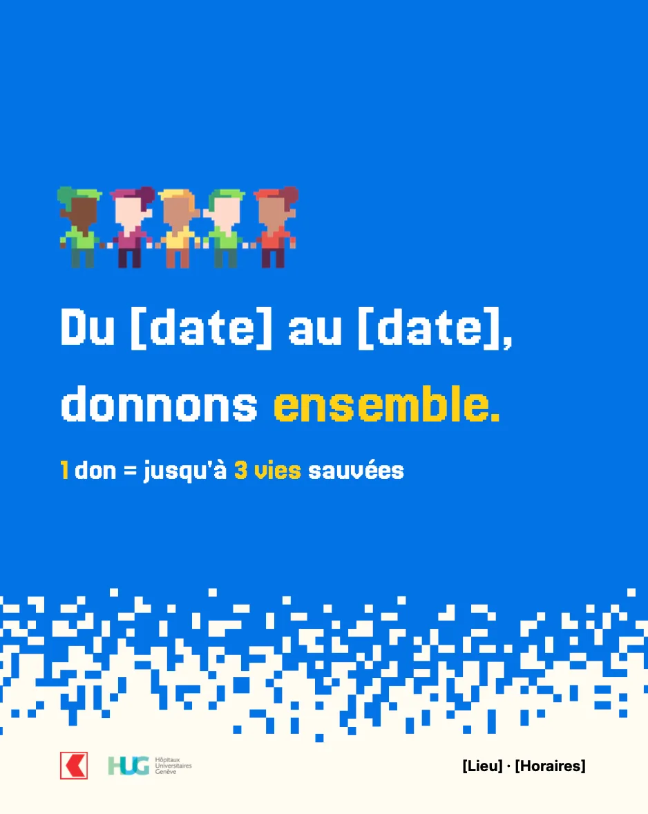 Post Instagram 4:5 « Du [date] au [date], donnons ensemble. »