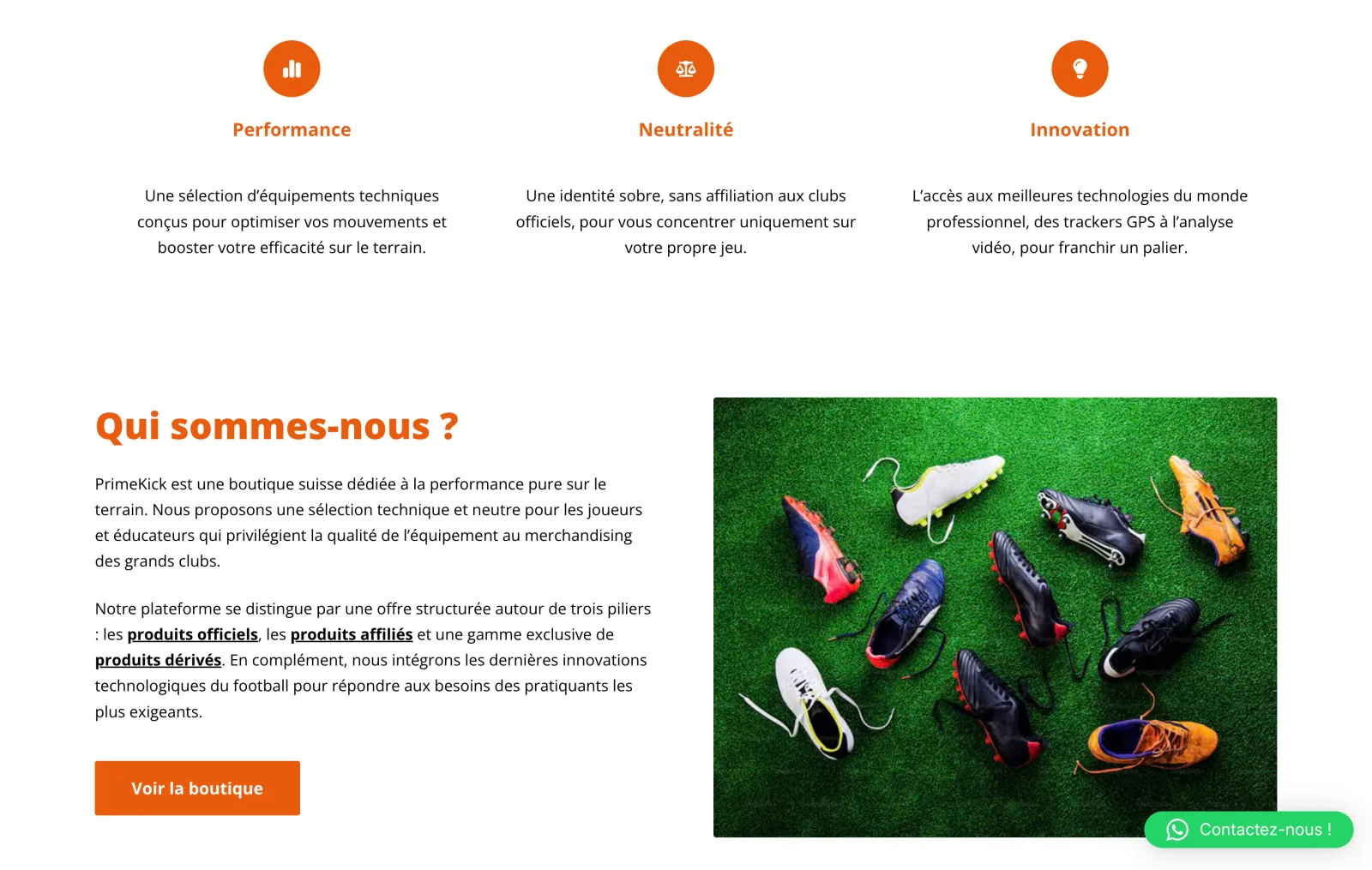 The “About us” page and the brand’s three commitments